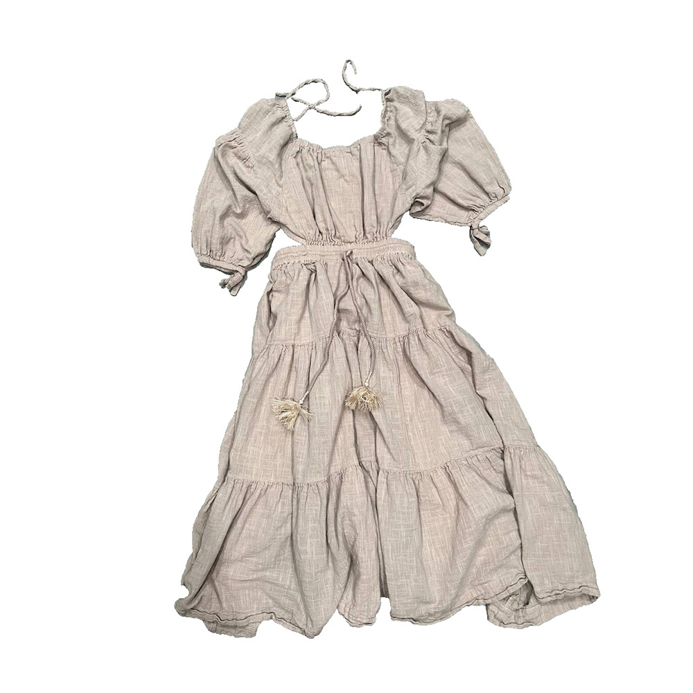 Free People Ibiza Sun FREE-EST Dress Maxi Taupe Size Medium A003590 - Picture 3 of 12